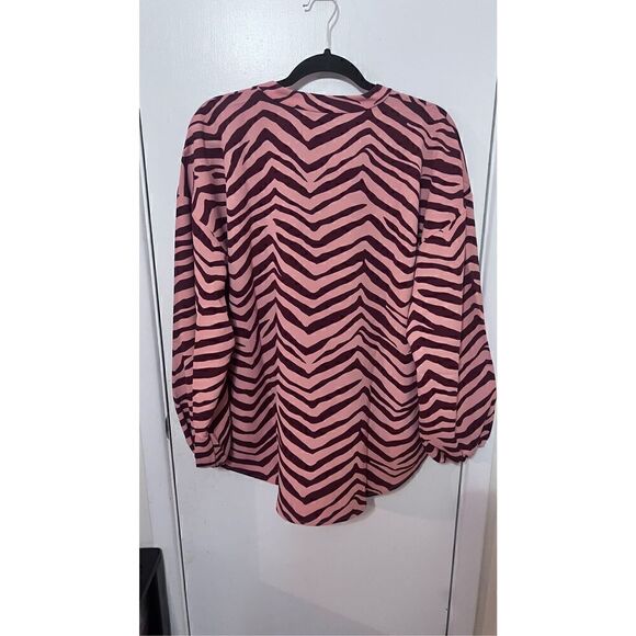 ALFANI CORAL TIDES CHEVERON ZEBRA LONG SLEEVE BLOUSE SZ L P1-28 NEW - Picture 6 of 10